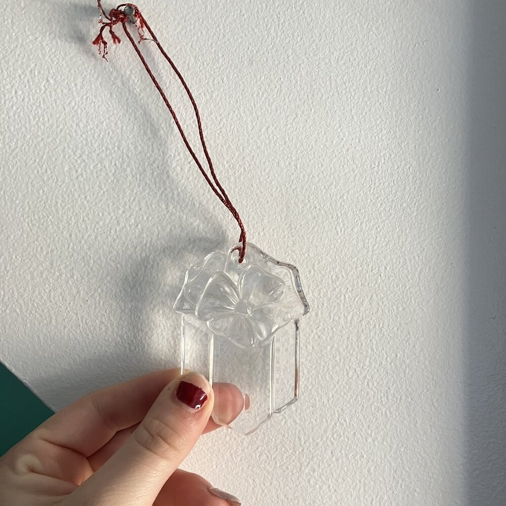 Princess House Lead Crystal Ornament Present Box Gift Holiday Vintage